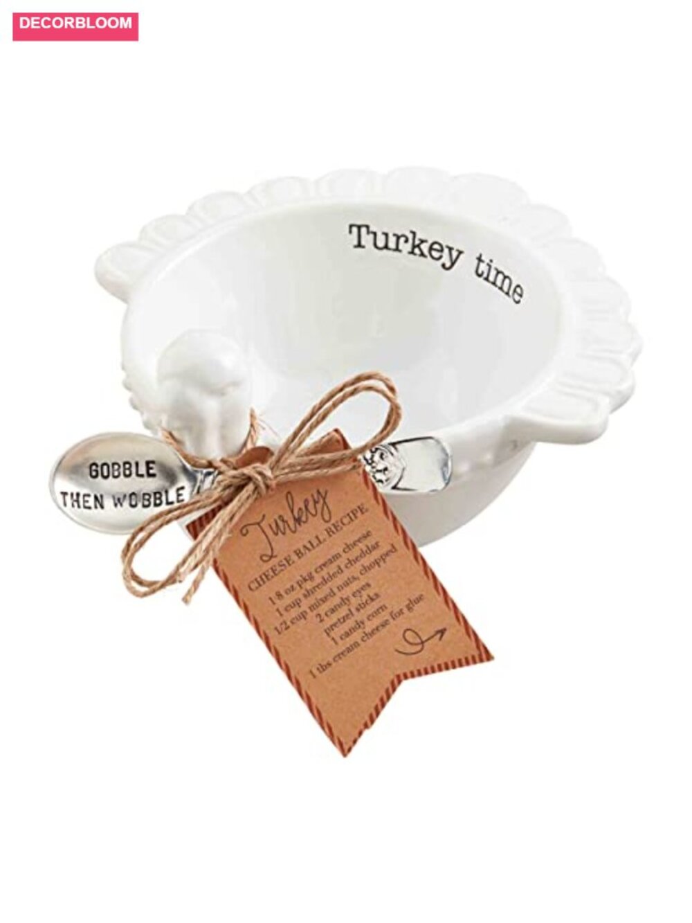 Thanksgiving Turkey Tidbit Bowl Set with Spoon Dolomite